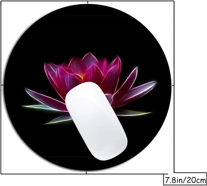 Lotus Flower Water Plant Mouse Pad Round Non-Slip Rubber Mousepad Laptop Office - Image 2