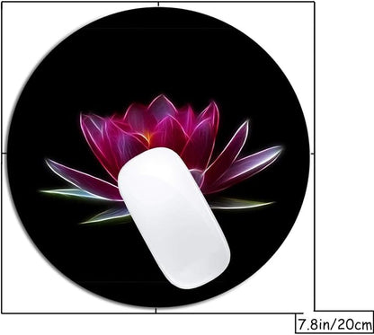 Lotus Flower Water Plant Mouse Pad Round Non-Slip Rubber Mousepad Laptop Office - Image 2