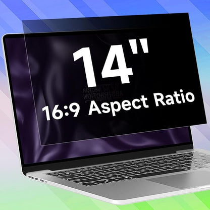 14 Inch 16:9 Laptop Privacy Screen Filter, Anti Blue Light Glare & Anti Scratch by ANTOGOOV
