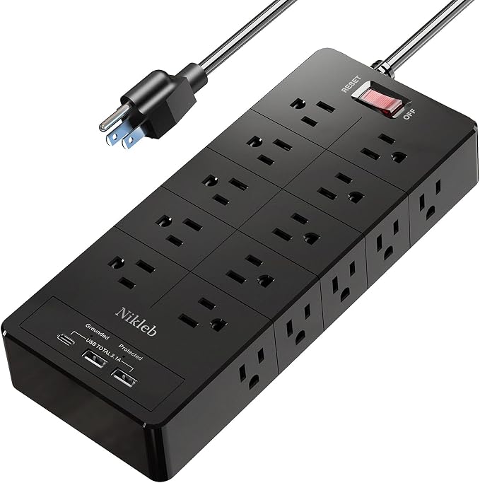 Power Strip 23 in 1, 20 Outlets Surge Protector Wall Mount by nikleb