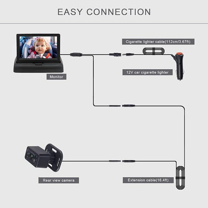 Baby Car Camera for Backseat-HD 720P 4.3 inch Monitor - Image 6
