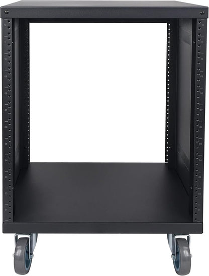 Sound Town 12U Universal Steel Rack, w/Mesh Doors, Locking Casters, Vented Side - Image 6