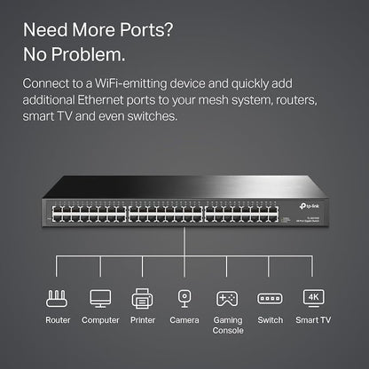 TP-Link 48 Port Gigabit Ethernet Switch | Plug and Play | Sturdy Metal w/ - Image 2