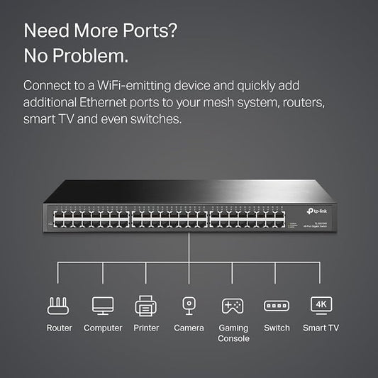 TP-Link 48 Port Gigabit Ethernet Switch | Plug and Play | Sturdy Metal w/ - Image 2