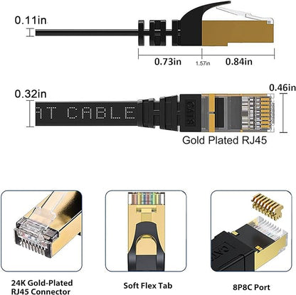 BUSOHE Cat8 Ethernet Cable 10FT 5 Pack Multi Color, Cat-8 Flat RJ45 Computer - Image 4