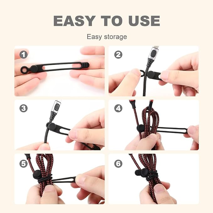 20pcs Data Cable Organizer, 2025 New Silicone Cable Ties Cable Management - Image 3