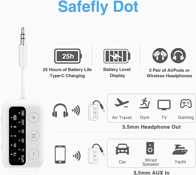 1Mii SafeFly Dot Bluetooth 5.3 Transmitter Receiver - Image 7