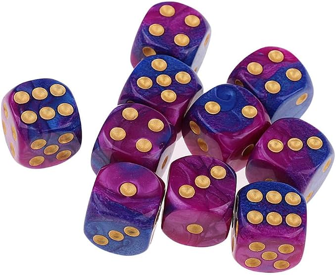 Yiotfandoll 20PCS Polyhedral Dice D6 Dice 16mm Acrylic 6 sided Dice Game Dice - Image 4