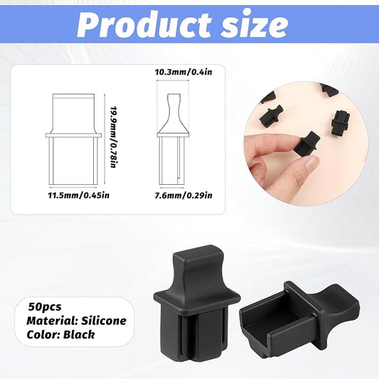 50 Pcs RJ45 Dust Cover, Ethernet Port Cover Plugs Silicone Anti Dust Caps - Image 2