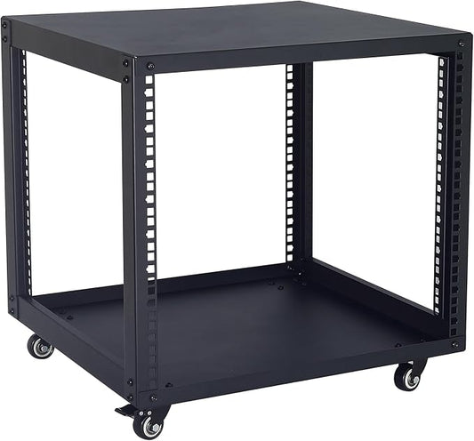 SC02 9U 19" Open Frame Network Server AV Gear Equipment Rack Mobile Storage by WikrOck