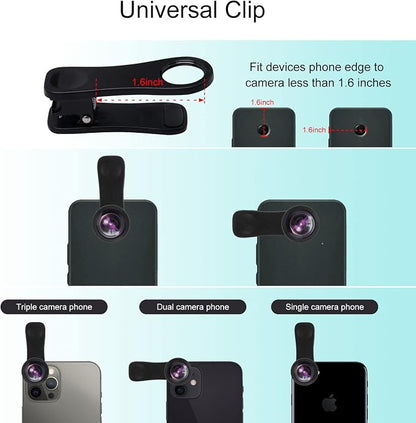 Cell Phone Camera Lens Kit, 11 in 1 Super Wide Angle+ Macro+ Fisheye Lens - Image 2