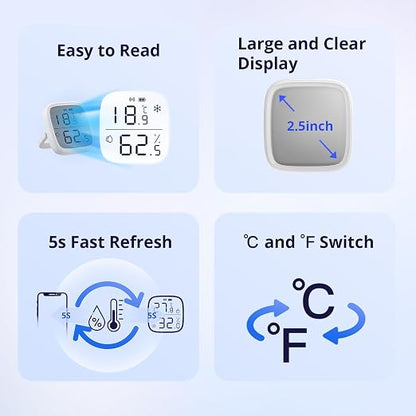SONOFF Zigbee Indoor Temperature Humidity Sensor, SNZB-02D LCD Wireless Smart - Image 4