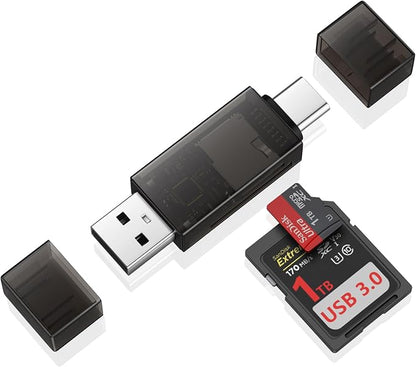 SD Card Reader, High-Speed USB C to Micro SD Card Adapter USB 3.0 Dual Slots by Radidi