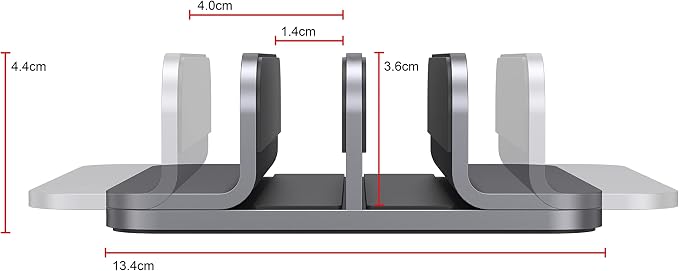 Dual Aluminum Vertical Laptop Stand Organizer, Sturdy Notebook Computer Holder - Image 2