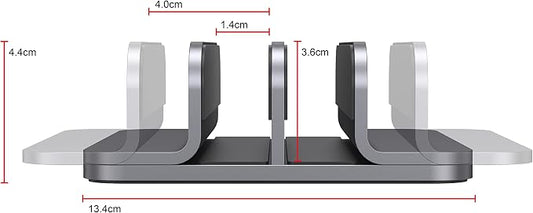 Dual Aluminum Vertical Laptop Stand Organizer, Sturdy Notebook Computer Holder - Image 2