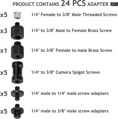 24 Pcs Camera Screw Adapter Set - Image 2