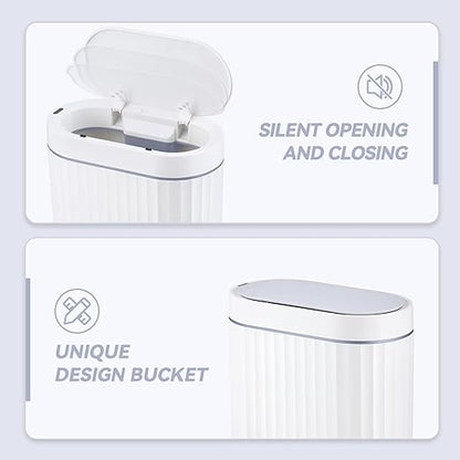 ELPHECO Bathroom Trash can Motion Sensor, AutomaticGarbage can, Slim Plastic - Image 3
