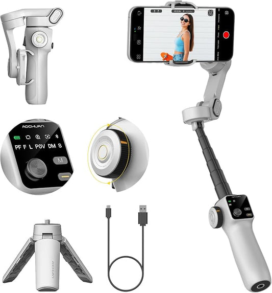 Gimbal Stabilizer for iPhone & Android, 3-Axis Phone Gimbal by AOCHUAN