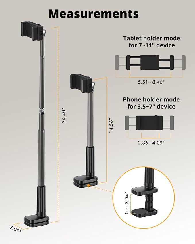 Phone Holder for Bed, 360° Rotation Cell Phone Stand, Flexible Long Arm - Image 4