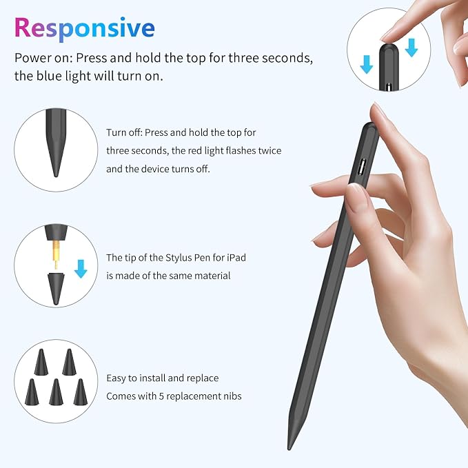 Stylus Pen for iPad 10th 9th 8th 7th 6th Generation, 15Mins Fast Charge for - Image 3