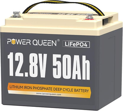 Power Queen 12.8V 50Ah LiFePO4 Battery Upgrade, Grade A Lithium Battery Cells by PowerQueen