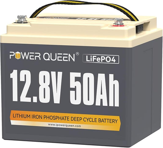 Power Queen 12.8V 50Ah LiFePO4 Battery Upgrade, Grade A Lithium Battery Cells by PowerQueen