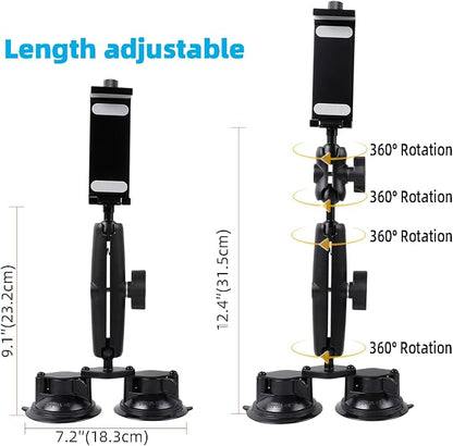 Aluminum Tablet Holder for All iPad, 360° adjustable Secure Double Suction Cup - Image 5