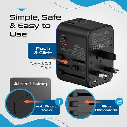 Ceptics Universal Travel Adapter, 35W International Power Adapter - Image 5