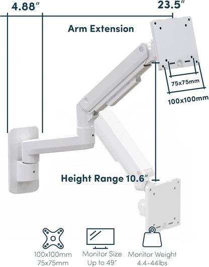 Monitor Wall Mount for 17-49 Inch Ultrawide Monitors, Single Monitor Arm Holds - Image 7