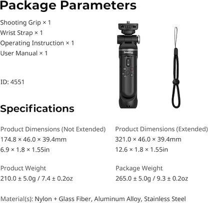 SmallRig SR-RG2 Multifunctional Wireless Shooting Grip, Adjustable Selfie Stick - Image 8