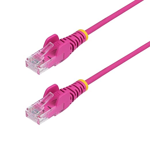 StarTech.com 1ft Pink Slim CAT6 Ethernet Cable, Snagless RJ45, 28AWG Pure Bare by StarTech