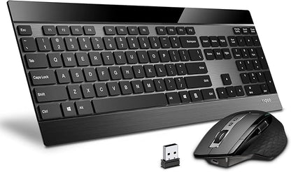 RAPOO Wireless Keyboard and Laser Mouse Combo, Ultra-Slim Computer Keyboard by Rapoo