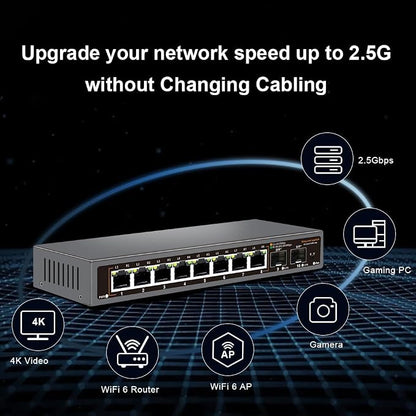 8-Port 2.5G Unmanaged Ethernet Switch, 8×2.5G Base-T Ports, 2×10G SFP+ Uplink - Image 4