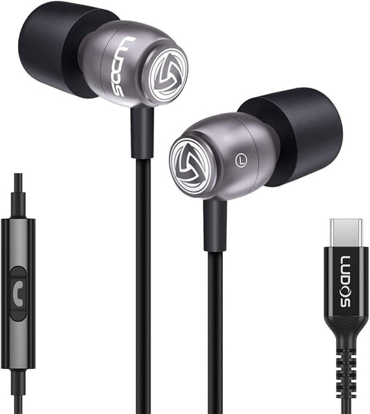 LUDOS Clamor USB C Headphones for iPhone 16 15 Pro Max Plus iPad Pro, 5 Years by Ludos