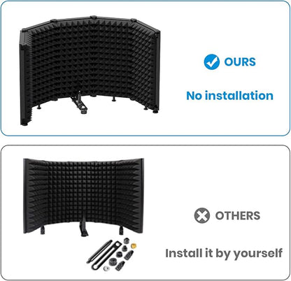 Moukey Microphone Insulation Sound Insulation Sound Shield Isolation, 5 Sides - Image 7