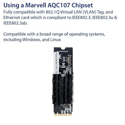 IO Crest 10 Gigabit M.2 M Key Ethernet Network Expansion Card - Image 3