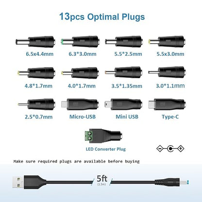 Powseed 5V Universal DC Power Cable, USB to DC Charging Cord - Image 4
