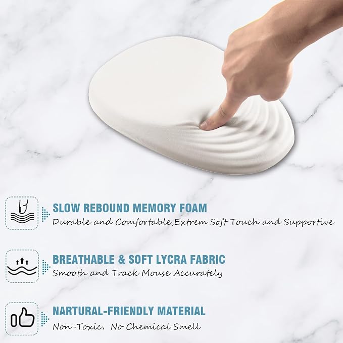 Ergonomic Mouse Pad Wrist Support, Entire Memory Foam & Non-Slip PU Base - Image 3