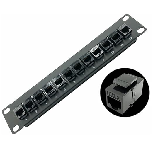 Yankok [CAT5 12 Port Feed Through Patch Panel 10in. 1U by Yankok