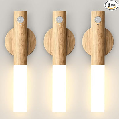 iThird Motion Sensor Wall Light Beech 3PCS, Battery Operated wall sconces by iThirdHomeOutdoorLighting