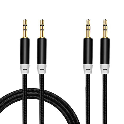 3.5mm Nylon Braided Stereo Audio Cable, 4.9ft/1.5m Male to Male Aux Cord Audio - Image 2