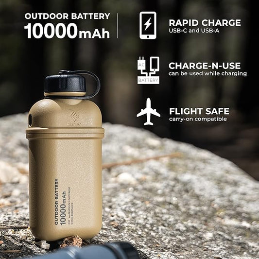 ELECOM NESTOUT Rugged Power Bank, 10000mAh Outdoor Battery Charger, 20W USB-C - Image 2