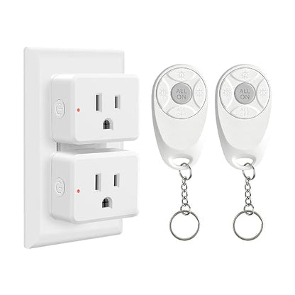 Greencycle Remote Control Outlet, 2 Wireless Light Switches and 2 Outlet Plugs by greencycle