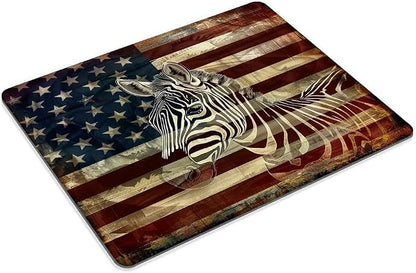 Square Mouse Pad Black and White Zebra and National Flag-1, Gaming Mouse Pads - Image 2