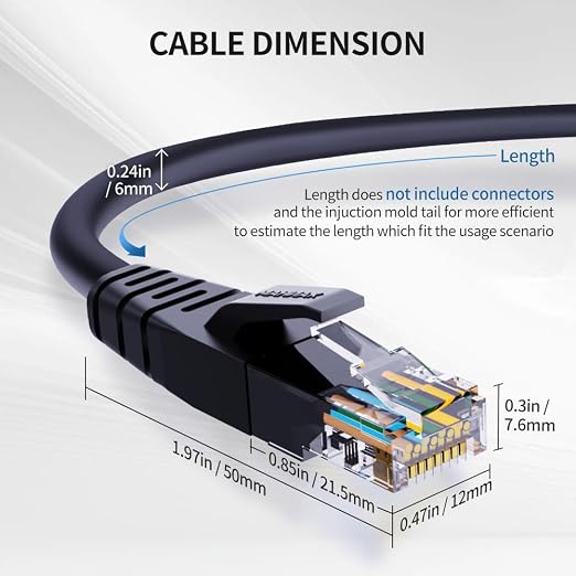 Cat6 Ethernet Cable 1 Feet 10 Pack Network RJ45 Cat6 Internet Patch Cable - Image 6