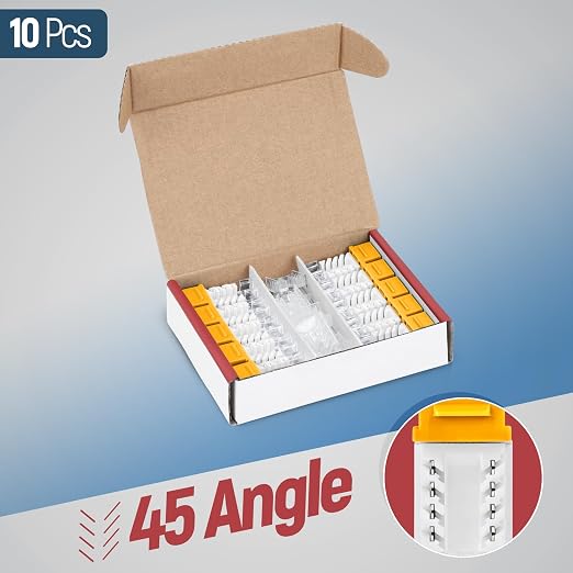 Everest 45° Angled RJ45 Cat6 Keystone Jacks 10-Pack in Yellow - Image 2