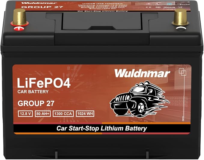 High Performance G27 12V 80AH Lithium Car Start-Stop Battery by Wuldnmar