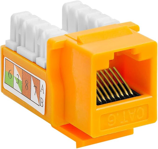 Cmple - 10 Pack Cat6 Keystone Jack Insert Punch Down RJ45 Connectors RJ45 - Image 2