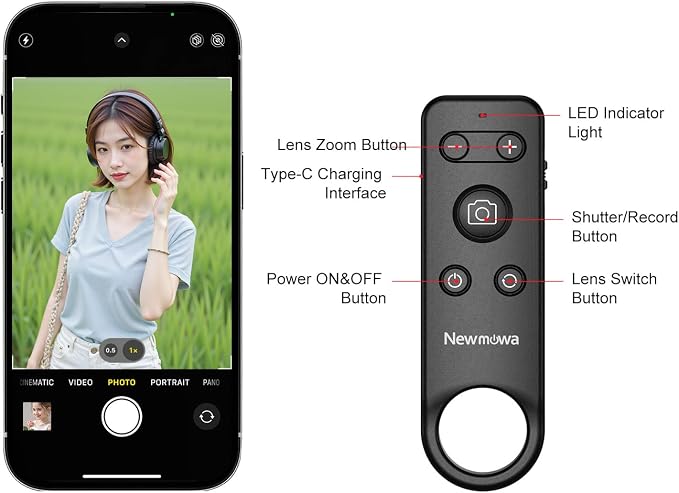Newmowa Phone Wireless Bluetooth Remote Control, Support Video Photo - Image 6