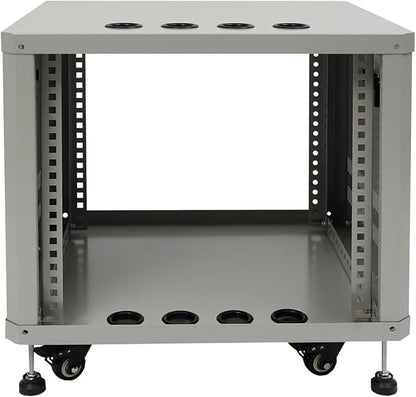9U Stereo & Studio Rack with Wheels, Open Frame Audio Rack Cabinet, Rolling - Image 3